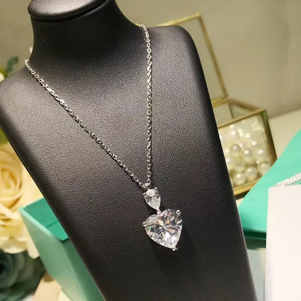 Дизайнерское модное 925 пробы Серебряное ювелирное изделие 3а вечерние ожерелья с кубическим цирконием