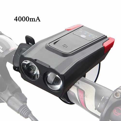 Велосипед передний свет велосипед индукции установить USB Перезаряжаемые Smart фар с рогом светодиодный велосипед часть огни ламп 4000 мАч фонарик - Цвет: 4000mA Red