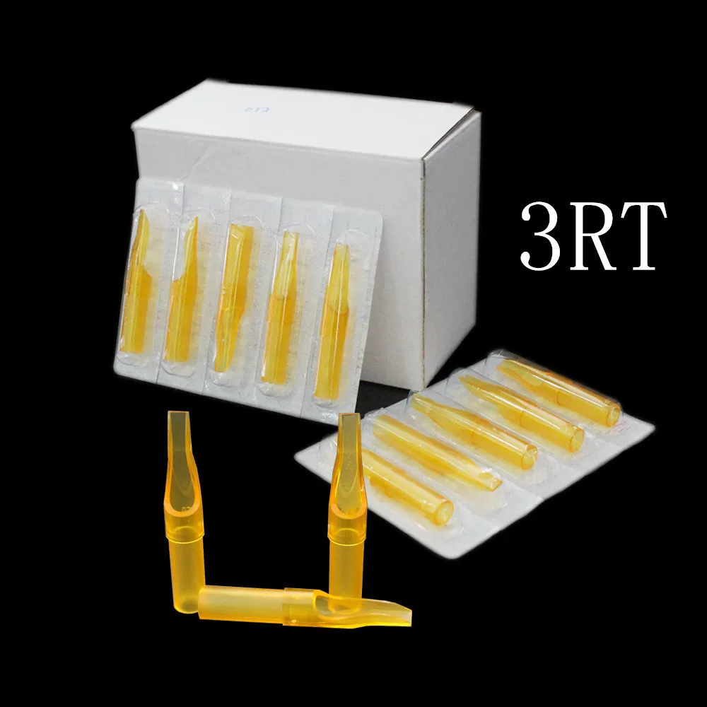 YILONG 50 шт. 3RT плоские Magnum золото Акула одноразовый стерильный набор для тату сопла питания GSDT-1002356-3RT