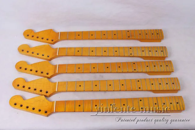 Best price at $279 Cheap 5 pcs yellow electric guitar neck 25.5'' 22 Fret maple made and maple fingerboard
