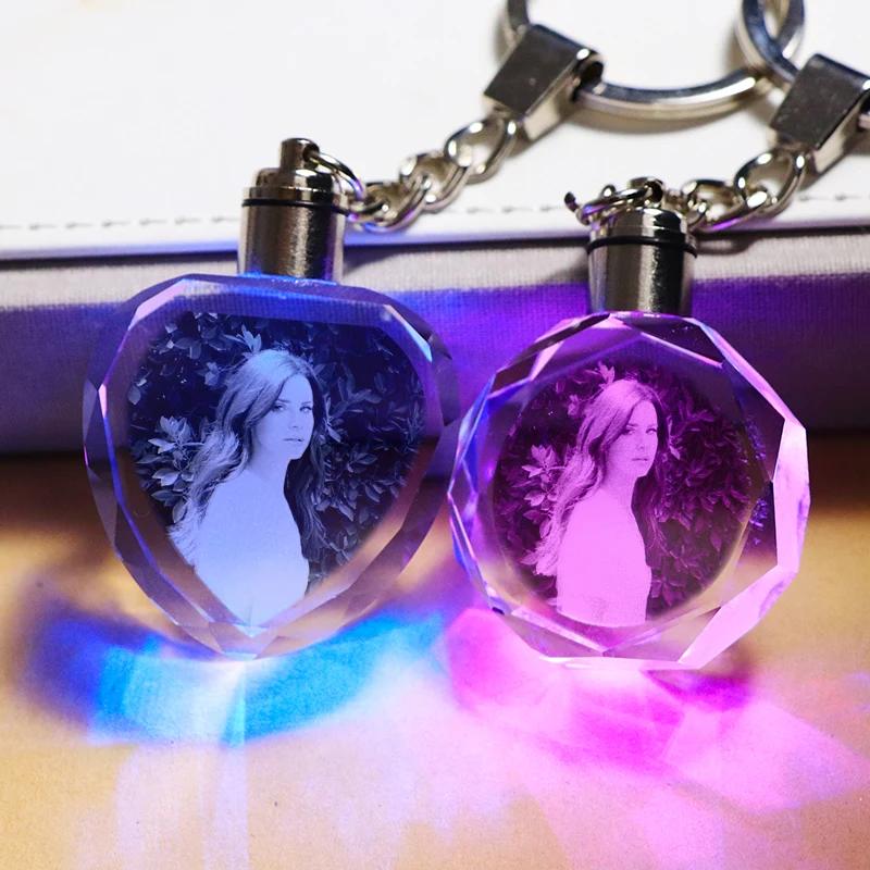Best Custom Gift Customized Crystal Keychain Personalized Picture Key Chain with LED Light Best Custom Gift Customized Crystal Keychain Personalized Picture Key Chain with LED Light