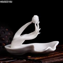 Ручной работы керамическая курильница Творческий Будда ручной лотос белый фарфор Курильница держатель домашний декор ароматерапия принадлежности
