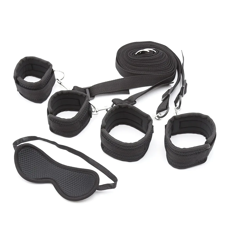  Under Bed BDSM Bondage Restraints System Sex Handcuffs & Ankle Cuffs & Eye Mask Erotic Accessories 