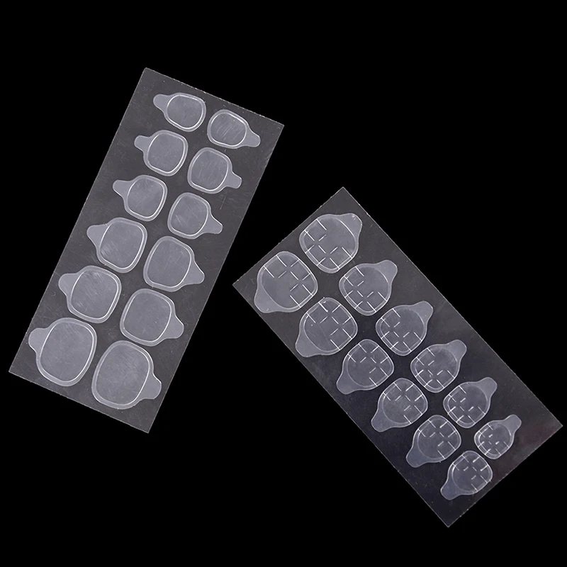 

120pcs/10Sheet Double-side Adhesive Tips Nail Glue Tool Transparent False Nails Tool NEW