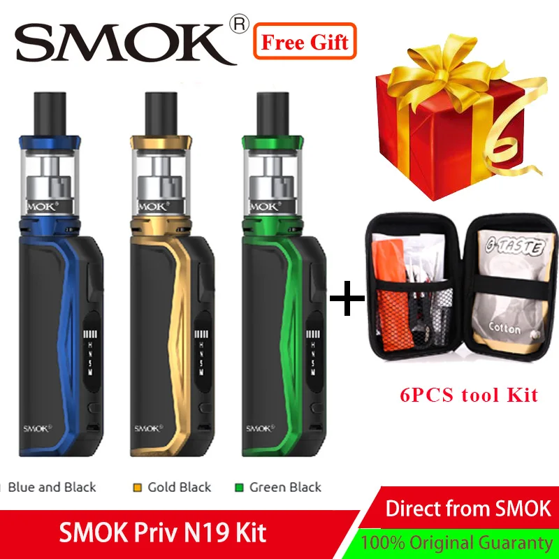 

Electronic Cigarette Vape Kit SMOK Priv N19 Kit 1200mah M/S/N/H Mode 5-30W with 2ml VAPE PEN Nord 19 tank vs Smok Vape pen 22
