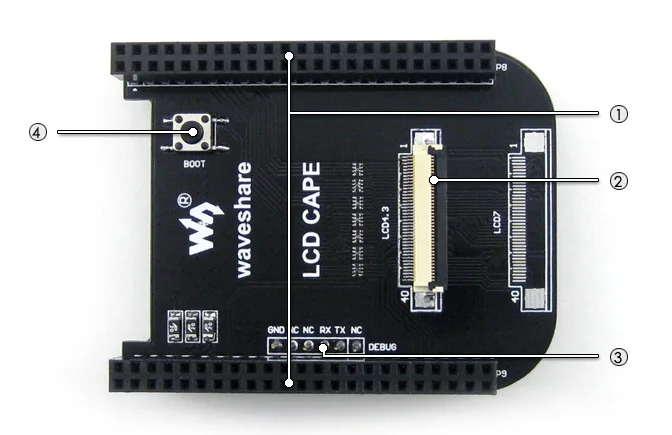 BeagleBone черный аксессуары посылка C = ЖК-плата накидка+ 4,3 дюймовый ЖК-экран+ кабели для ARM Cortex-A8 комплект для разработки