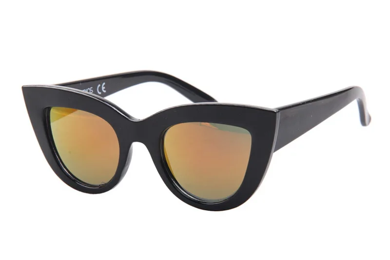Солнцезащитные очки женские аксессуары CatEye стиль фирменный дизайн Модные оттенки черный пластик UV400 Солнцезащитные очки oculos de sol SOJOS - Цвет линз: JTP2939C12