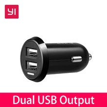 Автомобильное умное зарядное устройство YI с двумя портами и двойным usb-выходом для быстрой зарядки