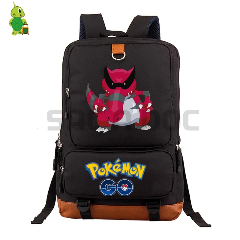 

Pokemon Go Krookodile School Bag Women Men Canvas Laptop Backpack for Teenage Boys Girls Travel Shoulder Bags Daily Backpack
