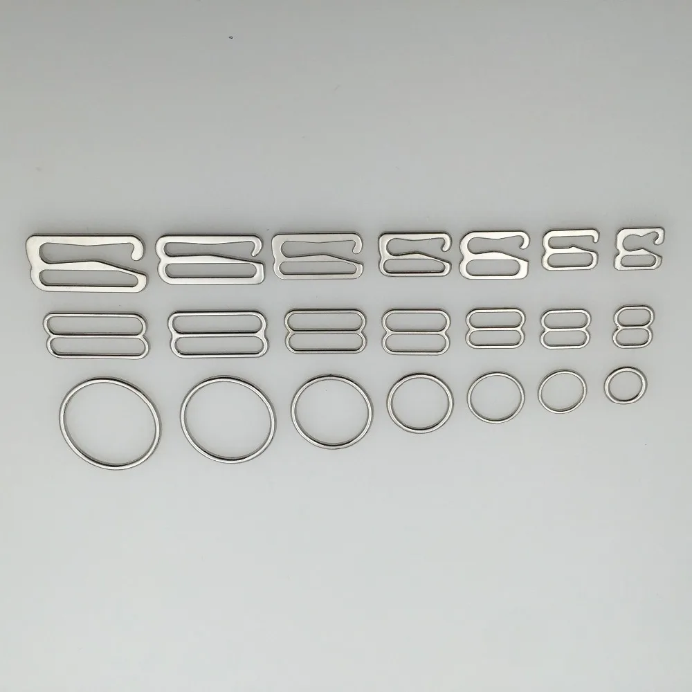 

Free shipping 10000 pcs / lot Various size for bra alloy nickel free buckles rings sliders hooks