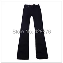 New arrival Autumn men’s clothing male boot cut mid waist plus size elastic slim all-match bell-bottom denim jeans