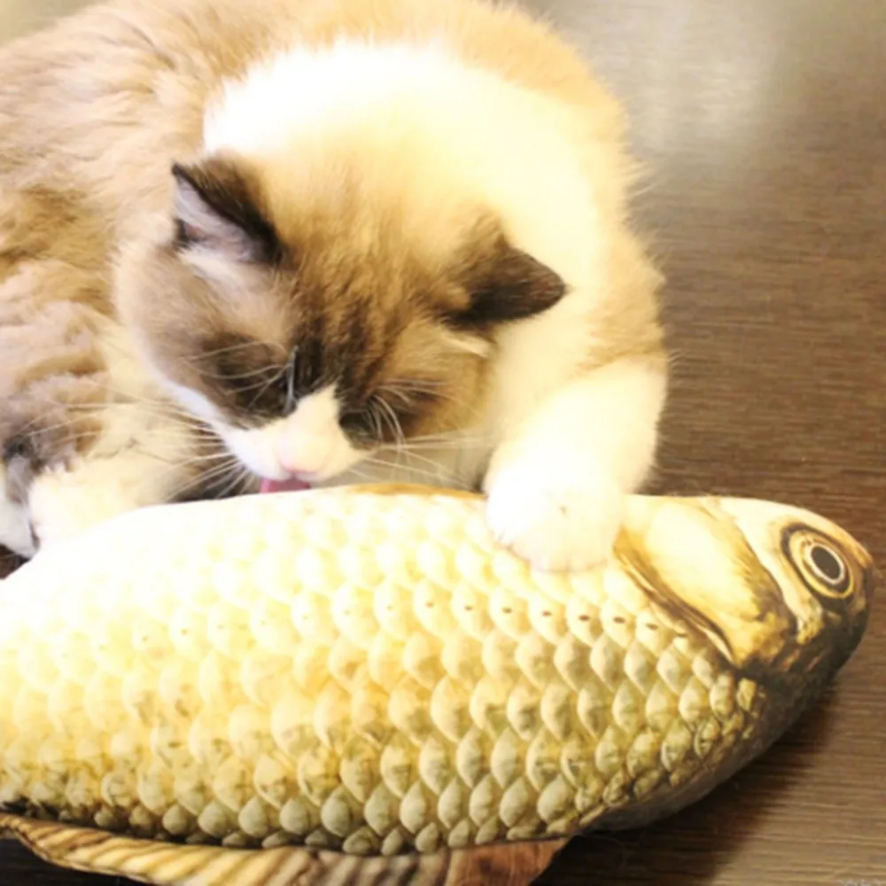 

Pet Cat Play Crucian Fish Shape Mint Catnip Chewing Kids Gifts Scratch Toy Cat Favor Simulation Fish Pet Product Supplies