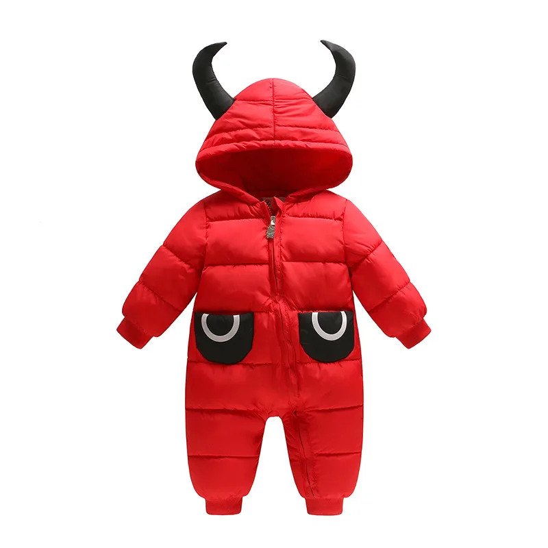 

BibiCola baby rompers long sleeve infant jumpsuit winter cartoon thicken down rompers warm baby infant pajamas christmas outfits
