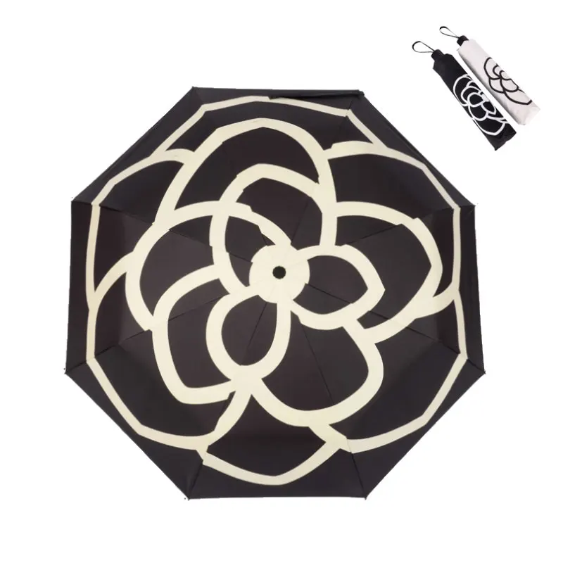 

Good Quality fashion adult Umbrella Rain Woman girl gift Windproof Sun three Folding anti uv Outdoor travel Umbrellas