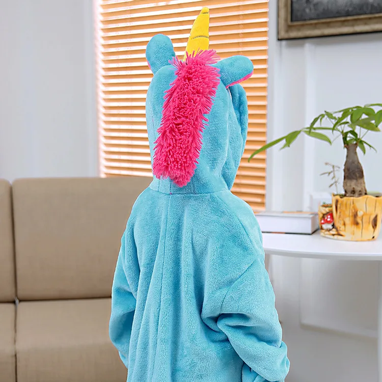 Детская Пижама Единорог одеяло Kigurumi комбинезон Детская мультяшная Пижама, комбинезон для девочек и мальчиков, Косплэй Фланелевая Пижама костюмы