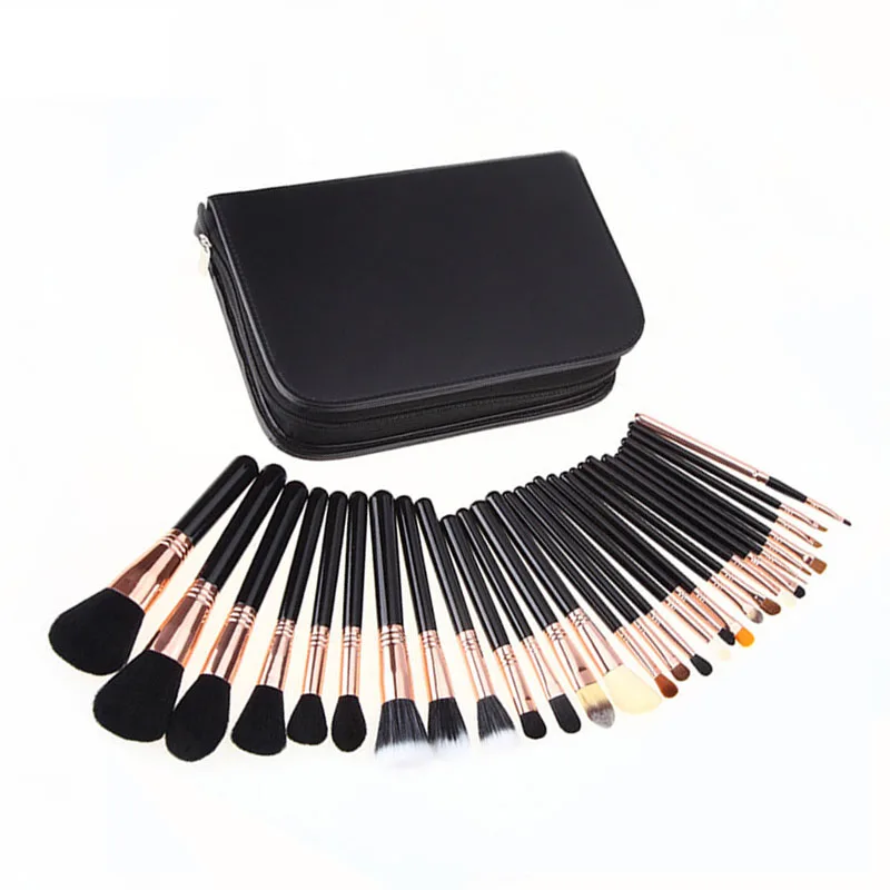 

Luxury 29pcs Makeup Brushes Extravganza Copper Complete Kit Collection Powder Foundation Blending Eyes Brush Cosmetics with Case