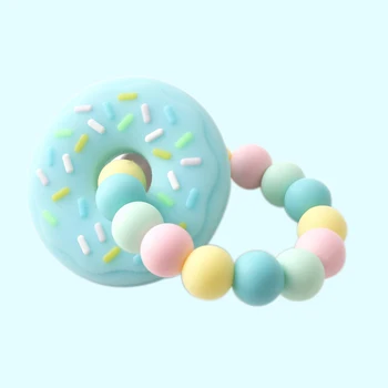 

Bite Bites 1pc Baby Silicone Bracelet Donut Rattle Silicone Teething Chewing Nursing Gift For Infant Food Grade Baby Teether