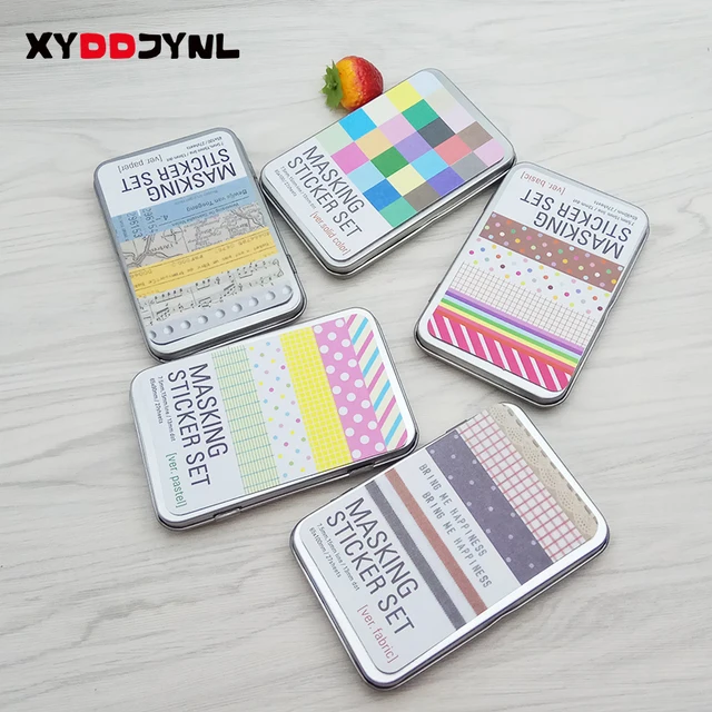 27pcs box lovely small tin scrapbooking pastel masking tape craft labelling art