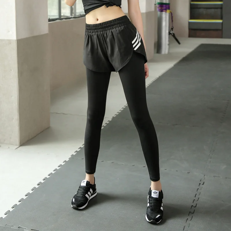 Women Girl'S Quick Dry Fitness Pants Two In One Running GYM Yoga