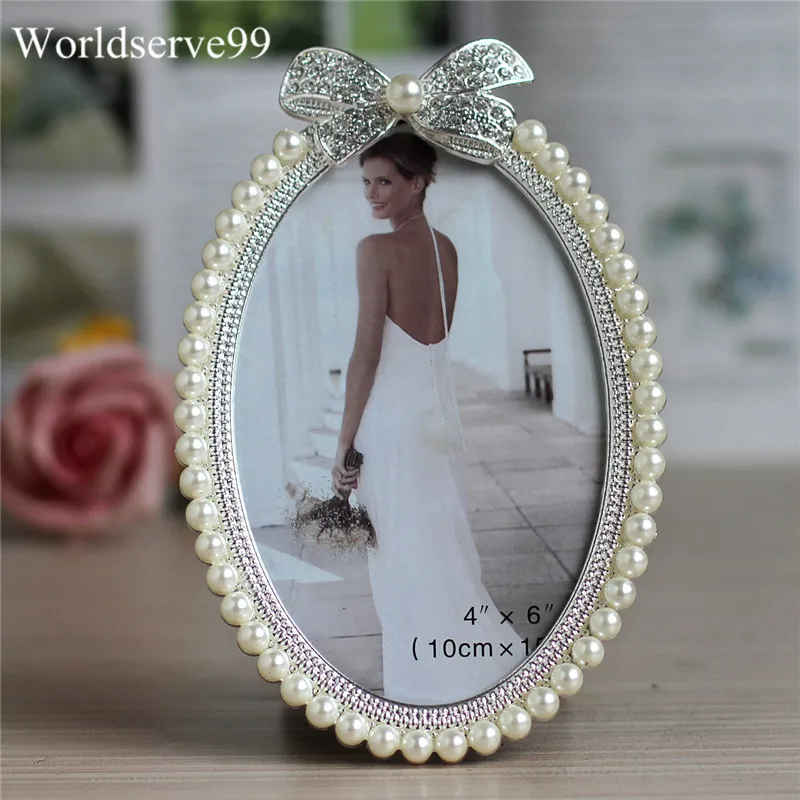 Buy Europe Crystal Pearl Bowknot Photo Frame Wedding