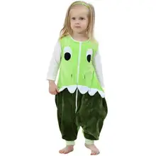 Милый детский комбинезон с зеленой лягушкой для мальчиков и девочек, Детский комбинезон без рукавов с рисунком