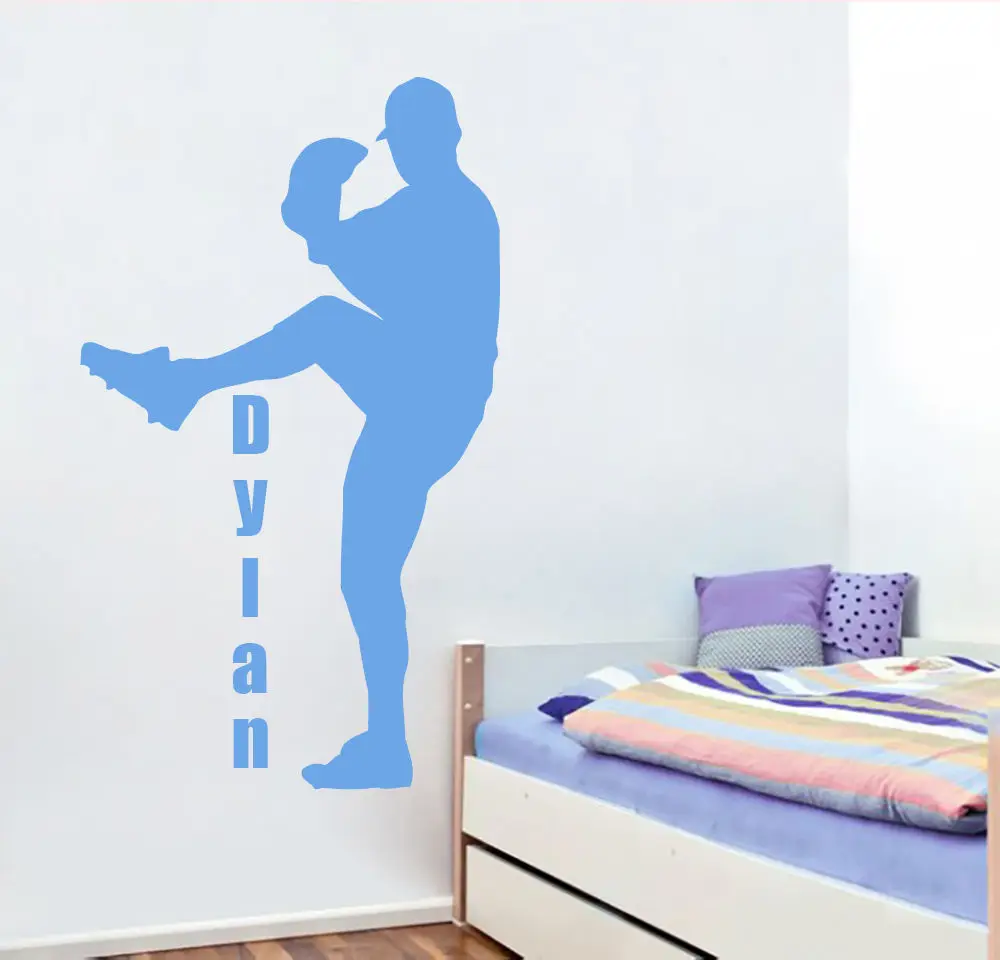 

Wall Sticker Personalized Name Wall Decals Sport Decal Baseball Boys Room Kids Teens Living Room Art Vinyl adesivo NY-326