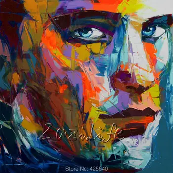 

Palette knife painting portrait Palette knife Face Oil painting Impasto figure on canvas Hand painted Francoise Nielly 14-51