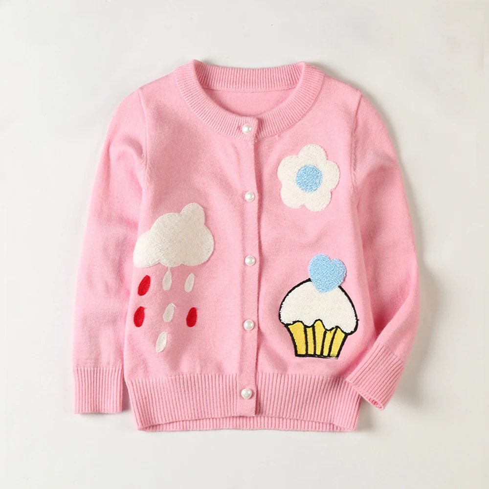 NWL Spring Autumn Kids Cartoon Sweater Baby Girls Sweater Candy Color