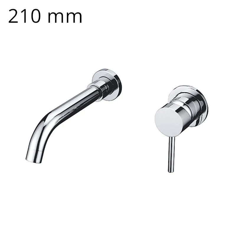 Wall Mounted Gunmetal Basin Faucet Single Handle Mixer Tap Hot Cold Bathroom Water Wholesale Bath Black White Rose Gold Faucet - Цвет: Chrome Silver-210