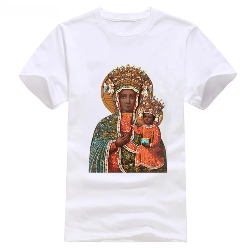 

BLACK MADONNA of Czestochowa V2Christian Mary T Shirt sizes S-3XL POLAND High Quality Custom Printed Tops Hipster Tees T-Shirt