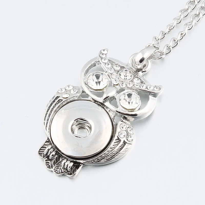 Модные ювелирные изделия Кнопка xinnver ожерелье 55 см звено цепи Классический сова медальон «сделай сам» 18 мм кнопки ювелирные изделия ZG072