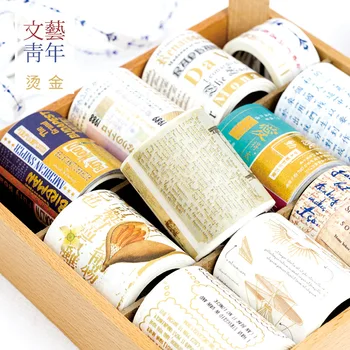 

2 pcs/pack Artistic Famous Sentence Gilding Washi Tape DIY Scrapbooking Masking Tape School Office Supply Escolar Papelaria