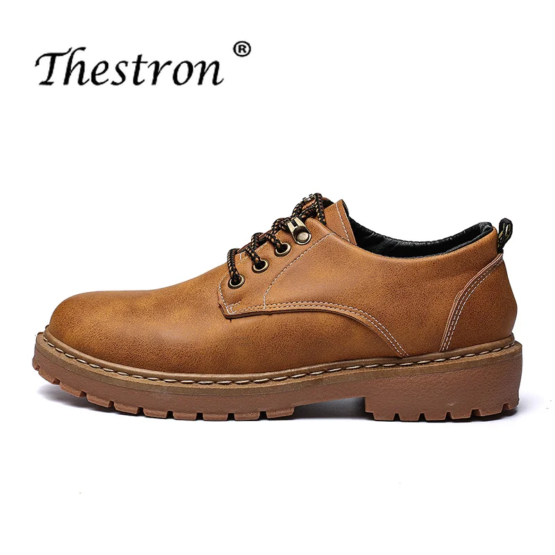 

Thestron Best selling Men Winter Boots With Fur Brand Comfortable High Top Martens Boots Popular Brown Gold Working Safety Boots