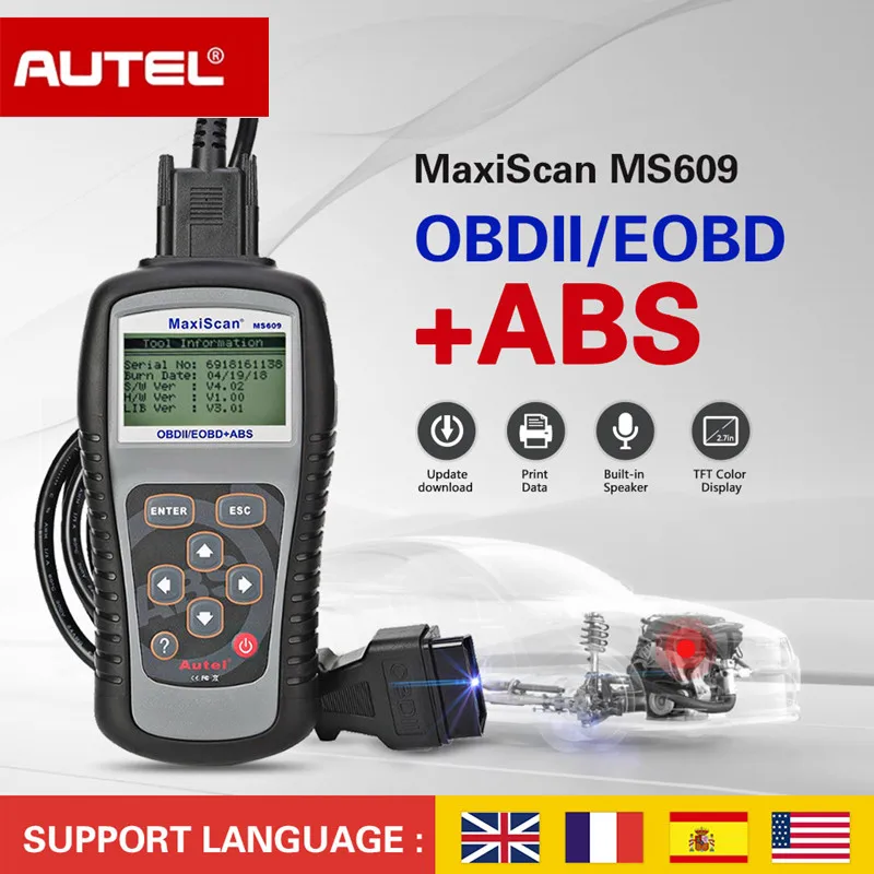 Autel Maxiscan MS609 OBD2 сканер Код читателя с полной OBD2 Функции ABS диагностики DTC определения дополнительно MS509 и AL519