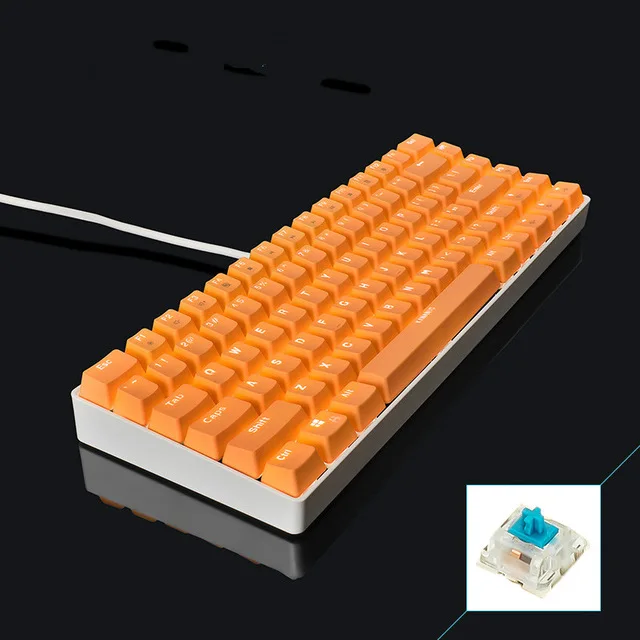 KANANIC белый светильник Механическая игровая клавиатура CIY синий переключатель синий/розовый/оранжевый/фиолетовый PBT Keycap 82 клавиши Проводная USB клавиатура - Цвет: Бежевый