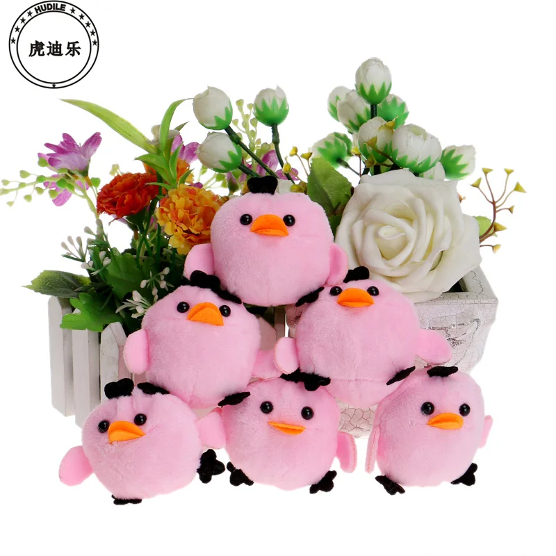 

HUDILE Soft Women Baby Girl Plush Toys Animal Small Mini Phone Key Pendant Flower Bouquet Accessory Pink Toy Dolls
