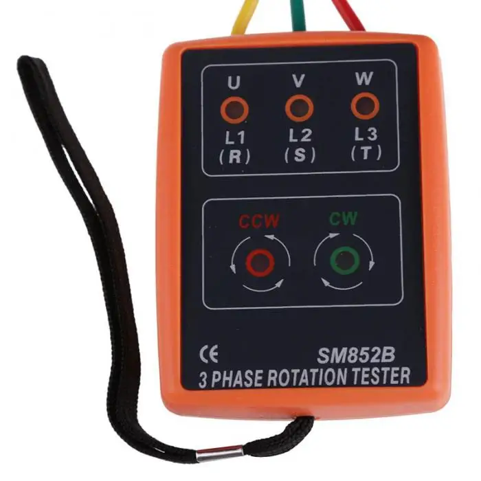 SM852B 3 фазы вращаемое измерительное устройство индикатор метр детектор с светодиодный зуммер чередования фаз метр 60-600V переменный ток для диапазон 20 Гц-400 Гц