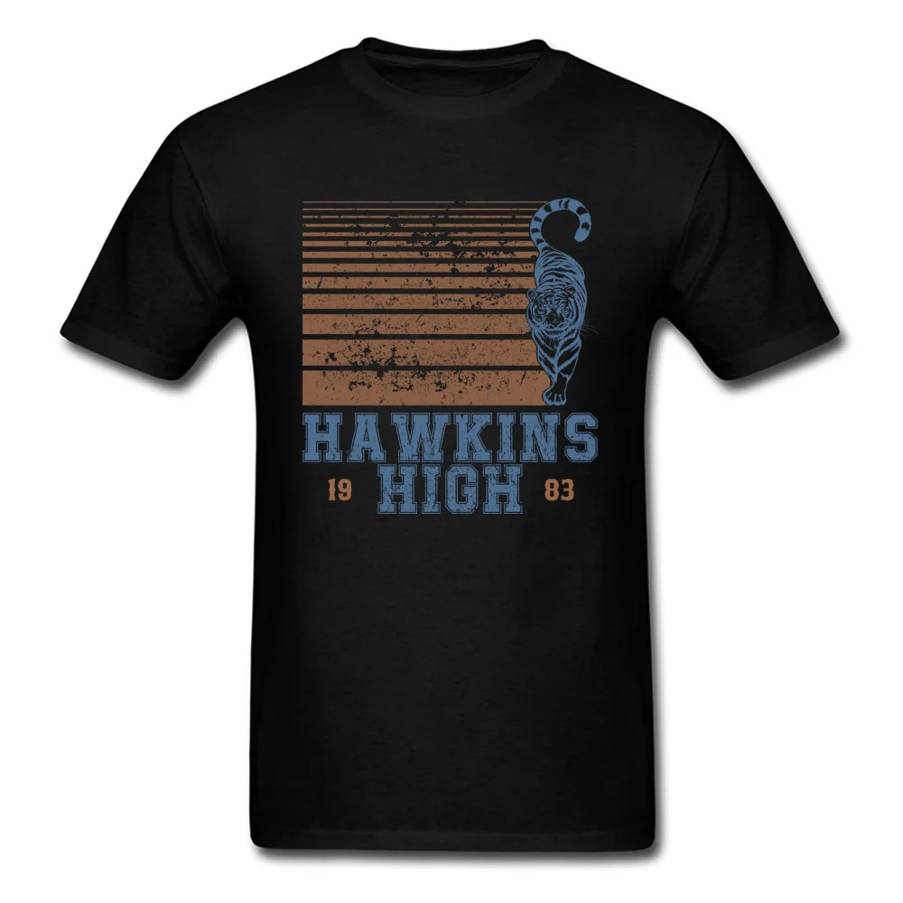 Unique Tshirts Crazy Short Sleeve Special Round Collar 100% Cotton Fabric Tops & Tees Casual Tees for Male ostern Day Hawkins High school class of 1983 black