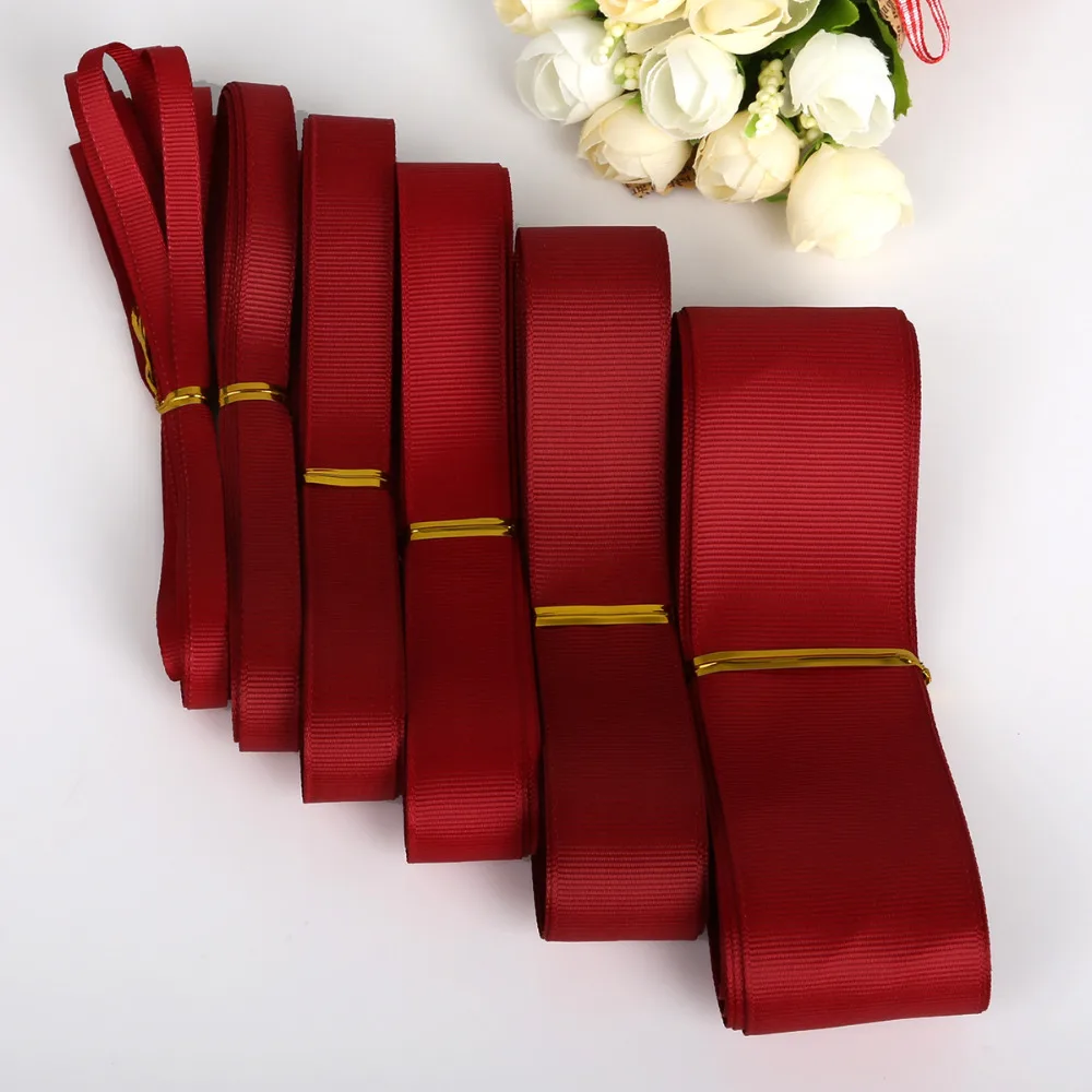 5 ярдов/партия, 7, 10, 15, 20, 25, 38 мм, бордовая цветная корсажная лента для украшения свадебной вечеринки, подарочная лента, Рождественская лента