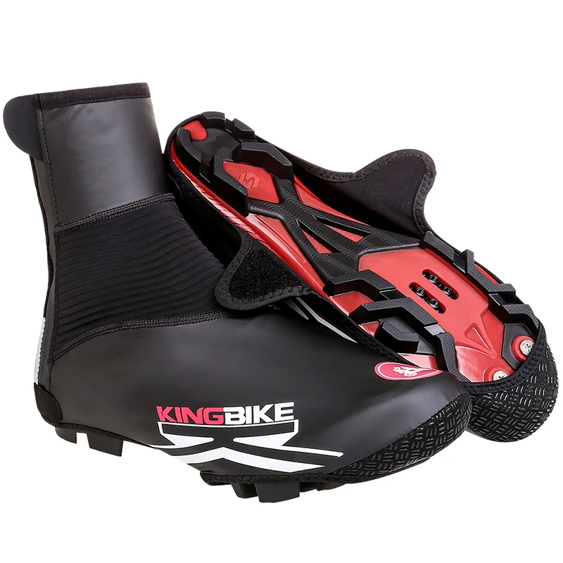 

KINGBIKE Brand Cycling Shoe Cover Reflective MTB Bicycle Overshoes Winter Thermal Fleece Road Racing Bike Shoes Cover Copriscarp