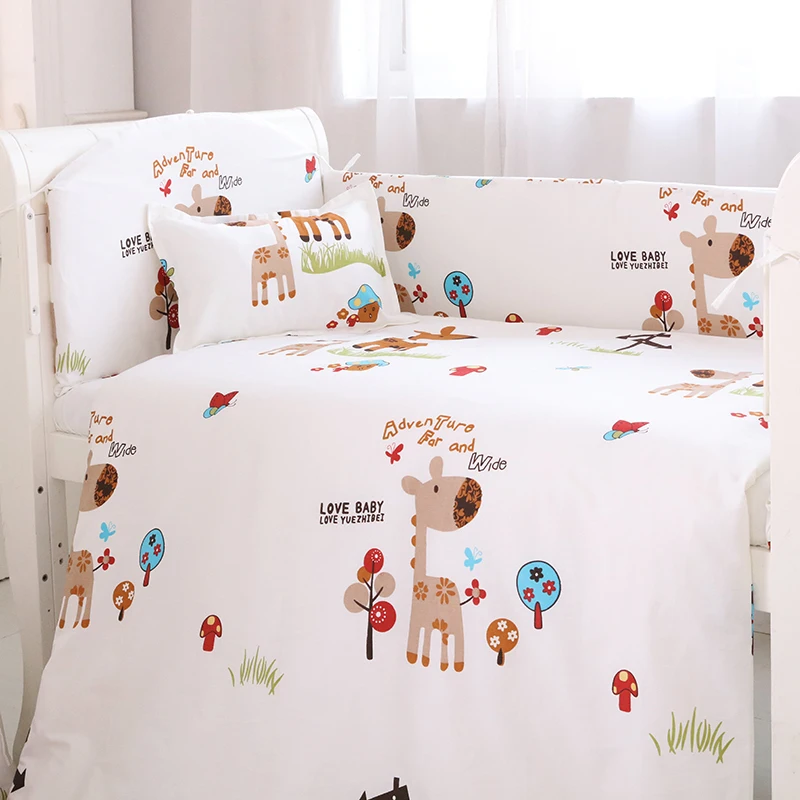(4 bumpers+1 sheet )5 pcs / set baby crib bumpers bed sheet bedding set cotton bed around protection star Giraffe rabbit design (4 bumpers+1 sheet )5 pcs / set baby crib bumpers bed sheet bedding set cotton bed around protection star Giraffe rabbit design