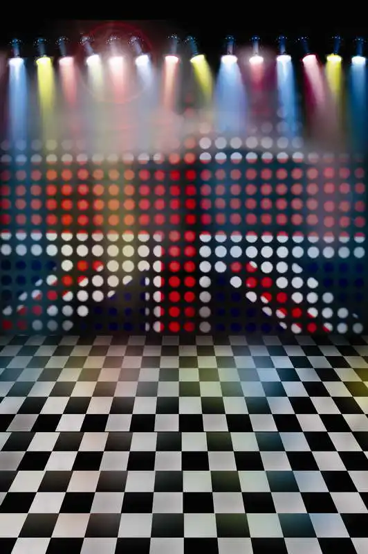 8x12FT Disco Club Spots Light Black Checkers Floor Custom Photo Background Studio Backdrop Vinyl 240cm x 360cm | Электроника