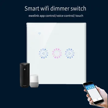 

Ewelink EU Standard WiFi Touch Dimmer Switch Smartphone APP Remote Control work with Alexa and Google home