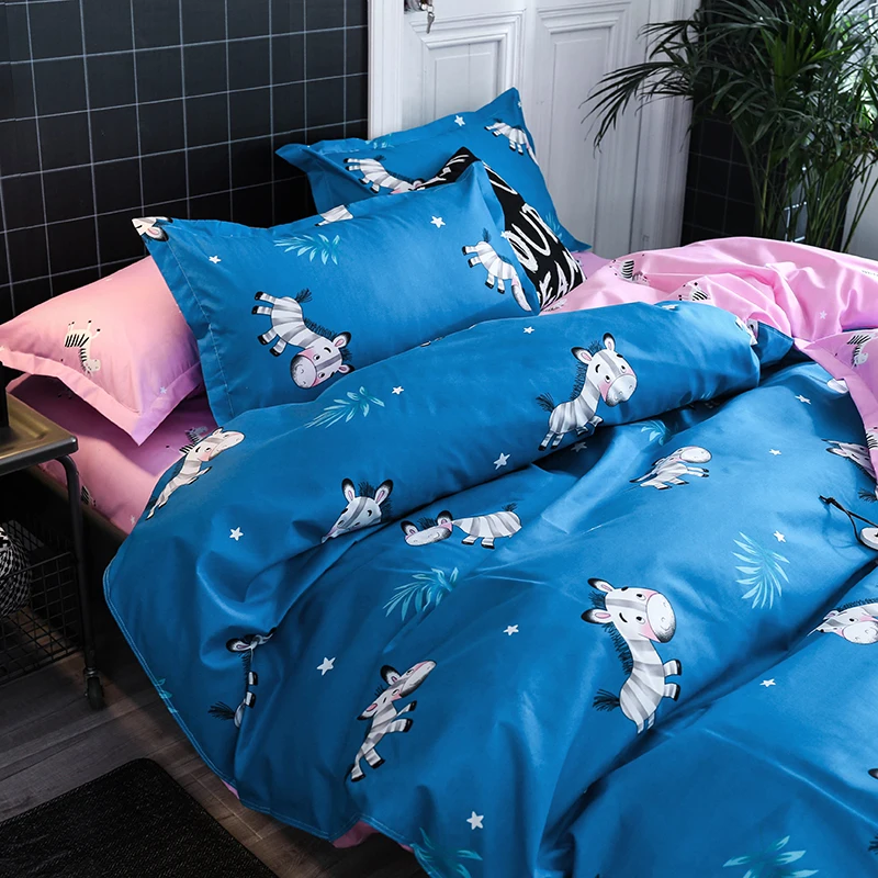 

Cartoon zebra 3/4pcs Bedding Sets Children's Beddingset Bed Linen Duvet Cover Bed Sheet Pillowcase/bed Set