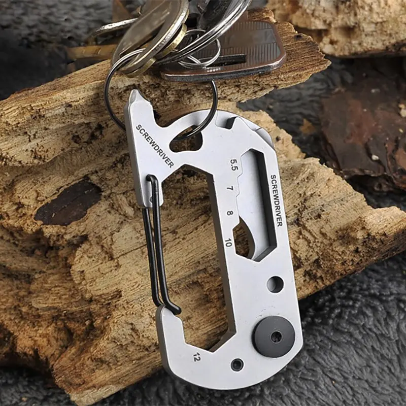 

Camping Stainless Steel EDC Gadget Outdoor Tool Keychain Supplies Bottle Opener Multi-Function Tools Wrench Portable Multitool