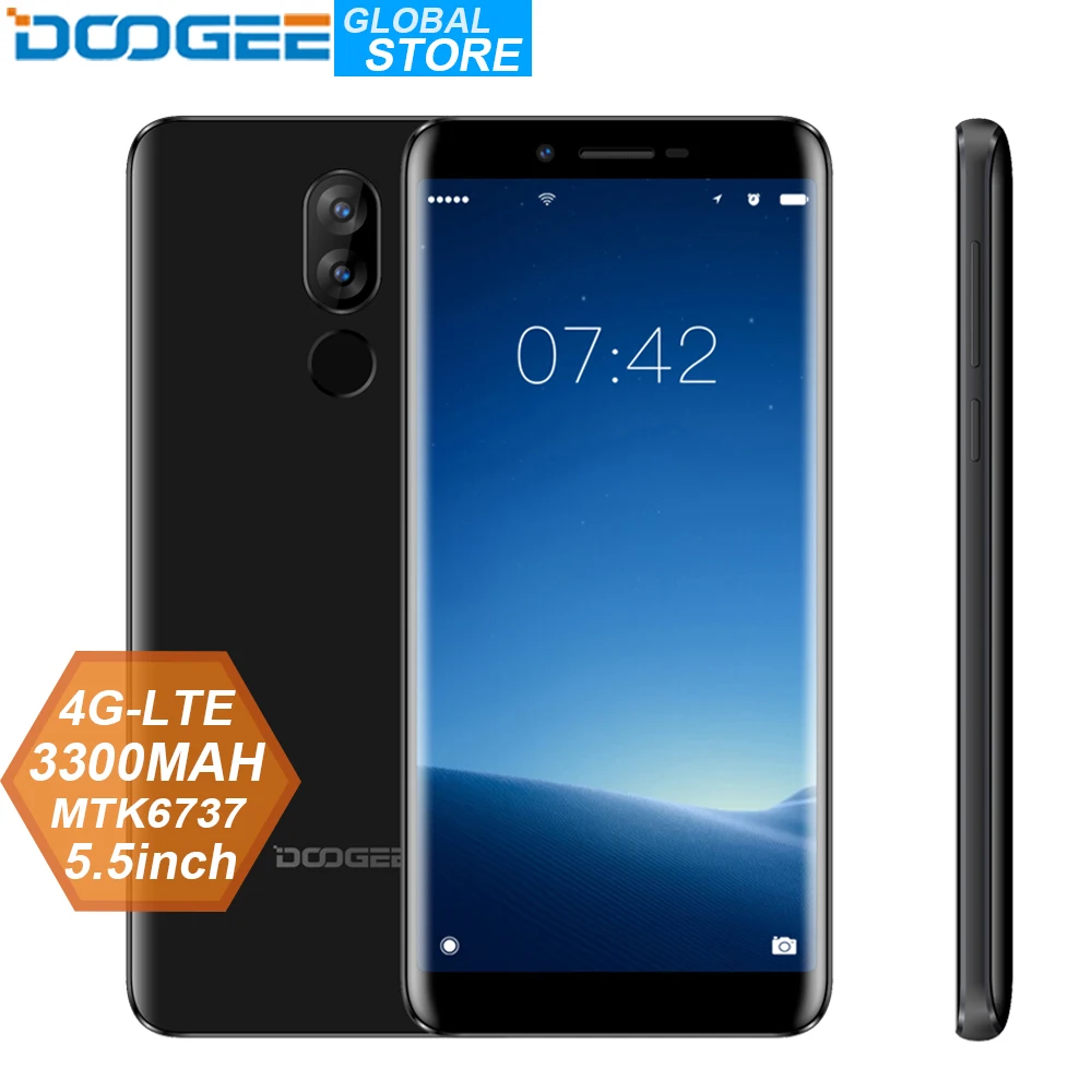 Origina DOOGEE X60L 5.5'' MTK6737 Quad Core 2GB RAM 16GB ROM 4G Dual Camera 13.0MP Android 7.0 3300mAh fingerprint Smartphone