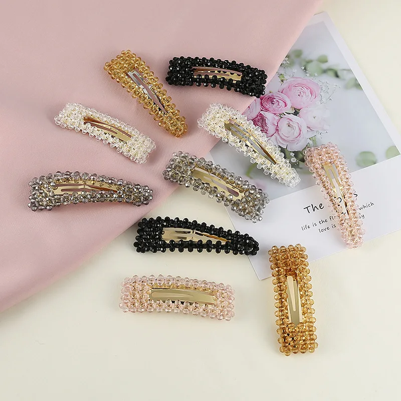 

Fashion Woman Transparent Crystal Hairpins Elegant Simple Retro Clips For Girls Barrettes Hair Accessories