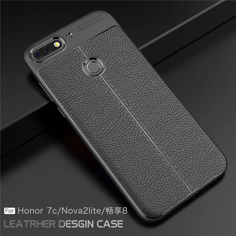For Huawei Honor 7C / Enjoy 8 Shockproof Leather Pattern Soft TPU Back Case Covers Nova 2 lite lite2 |