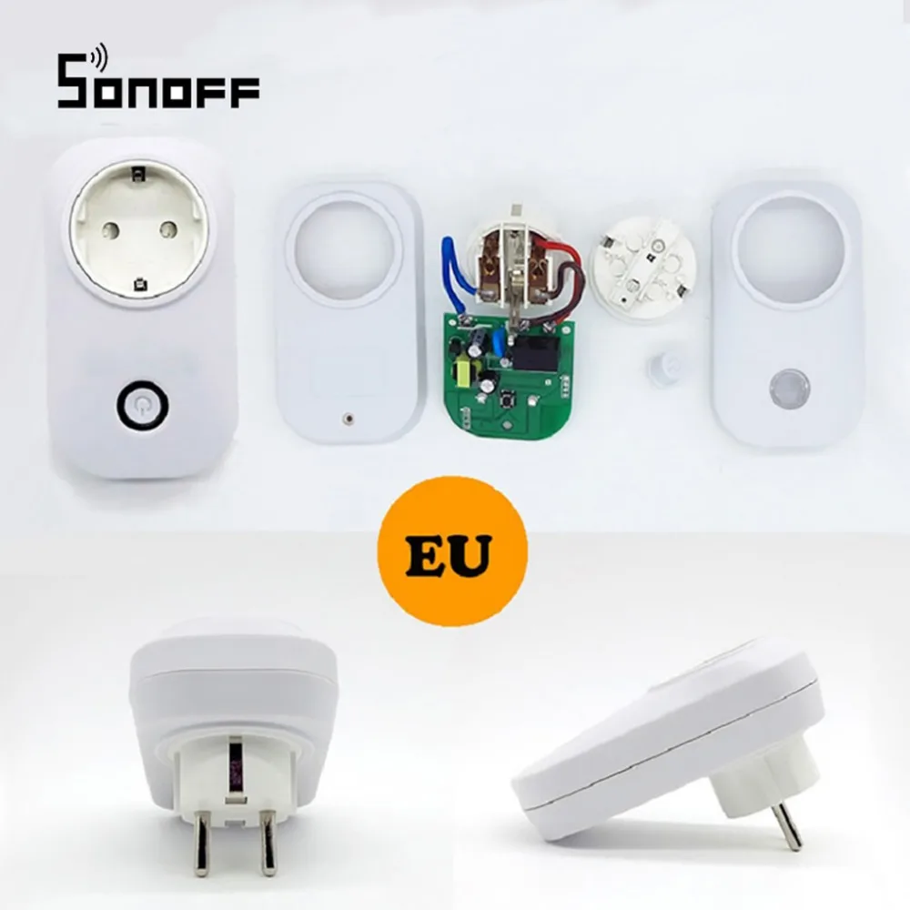 

New Sonoff S20 EU Type E Phone Wifi Wireless Remote Control Smart Home Charging Adapter Power Socket work with Alexa Home