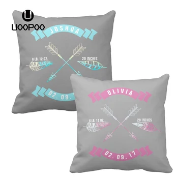 

Custom Kids Cushion Cover Boho Arrow Gray Pink Nursery Polyester Throw Pillow Cover Fashion Decorative Pillow Case Boy and Girl